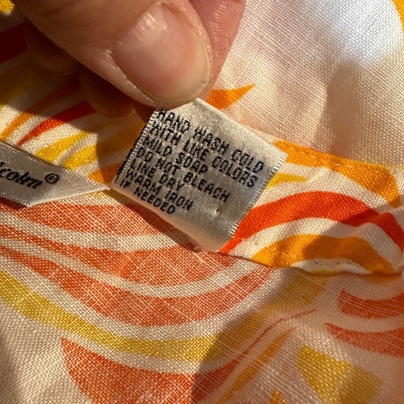 Richard Malcolm Woman's Linen midi length bright leaf print, sz 6, EUC - Picture 5 of 5